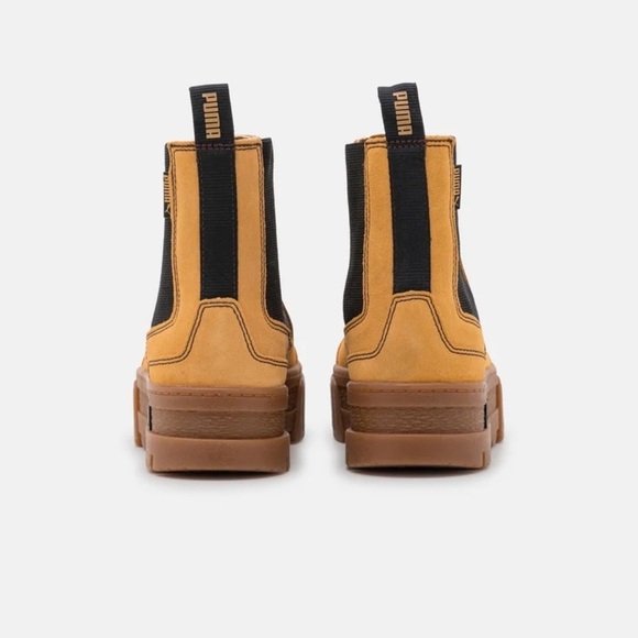 Puma Women’s Mayze Platform Chelsea Suede Tan Gum Sole Casual Boots Size 8.5 New - Picture 10 of 13